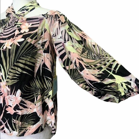 𝅺cece Tropical Off The Shoulder Halter Long Sleeve - Picture 10 of 12